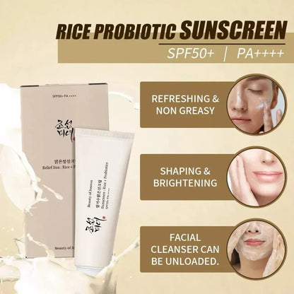 Korean Rice Probiotics Sunscreen Relief Sun Spf 50+ High Sun Protection Hydrating Moisturizing Skin Sun Lotion Oil Control